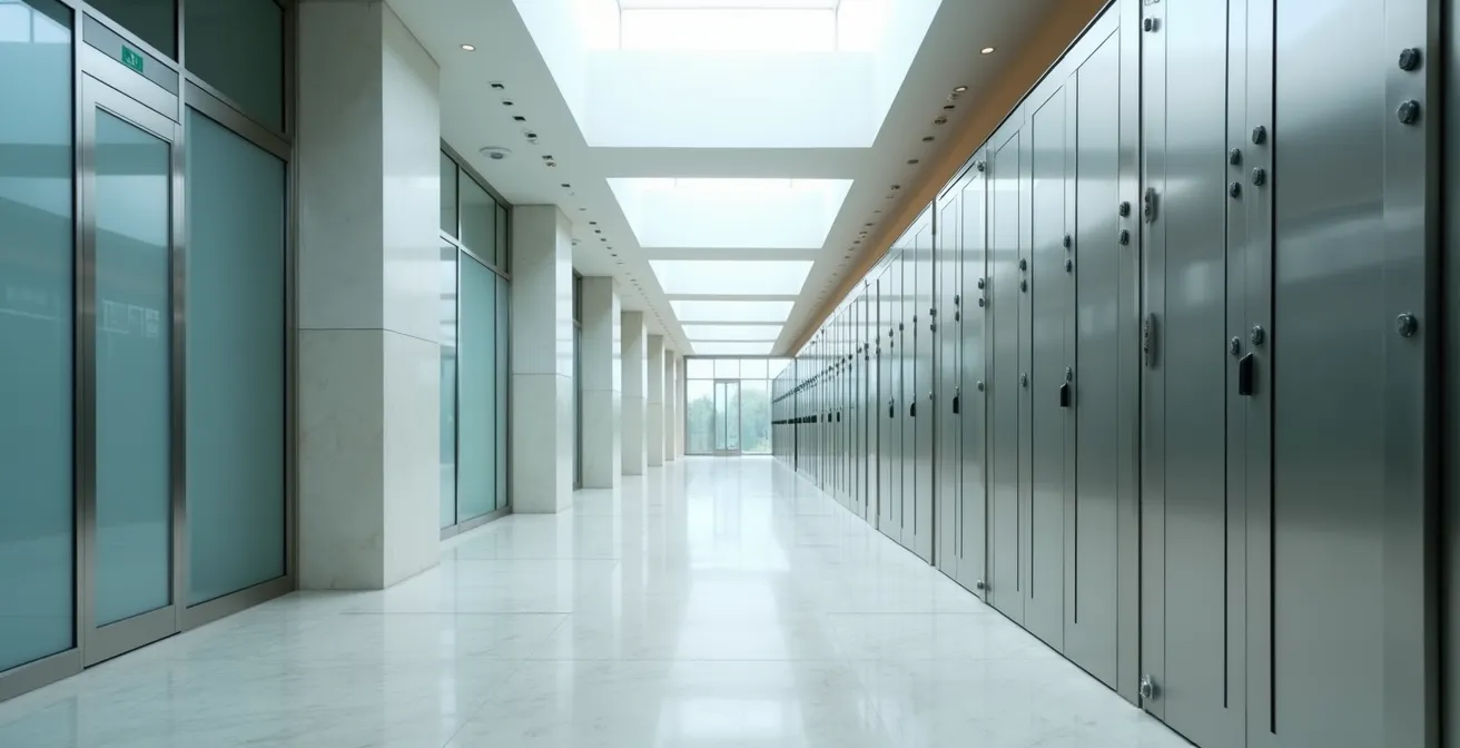 Moderne bankomgeving met focus op compliance en veiligheid