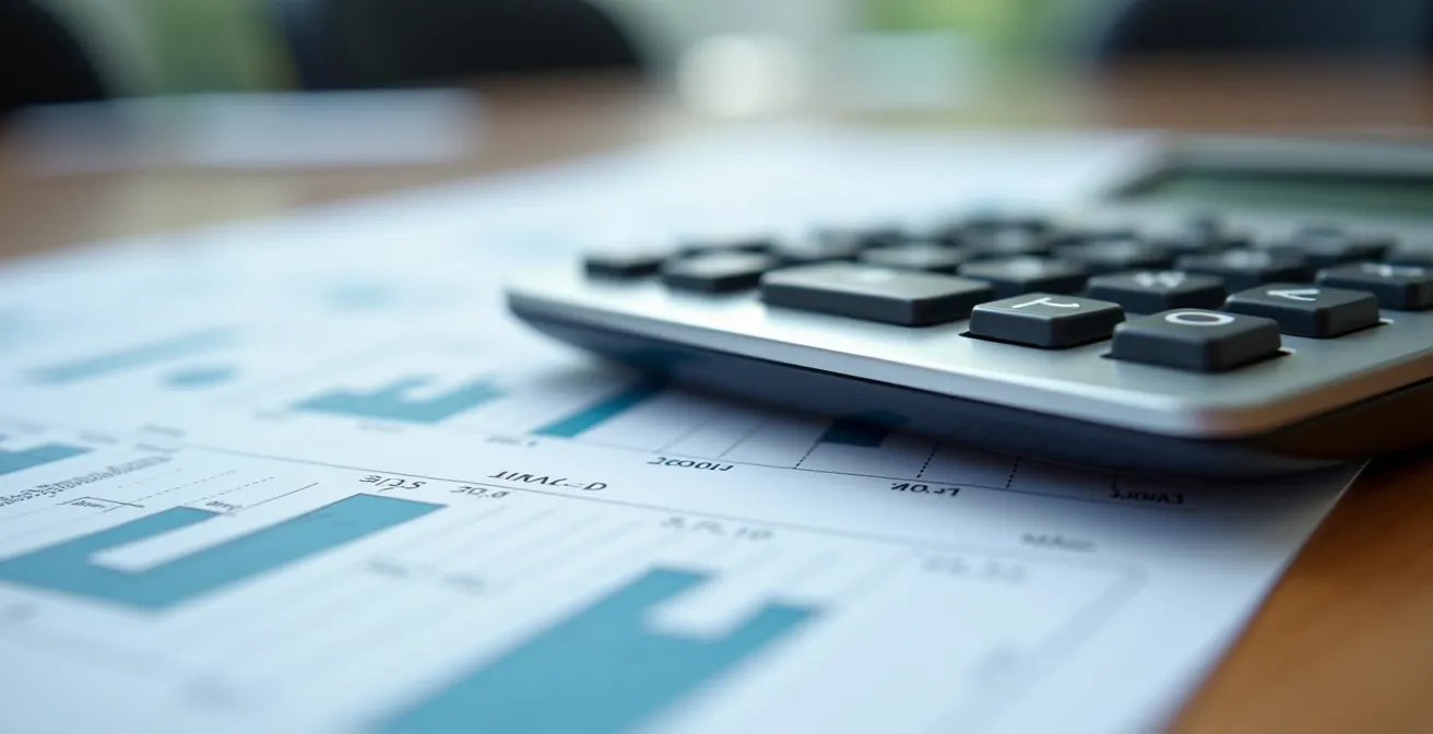 Close-up van professionele documentatie en calculaties voor fiscale waardering