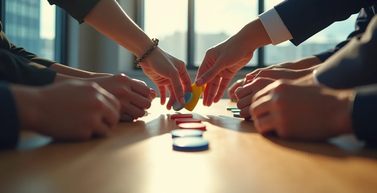 Moderne consensus-opbouw techniek tijdens een Belgische zakelijke vergadering