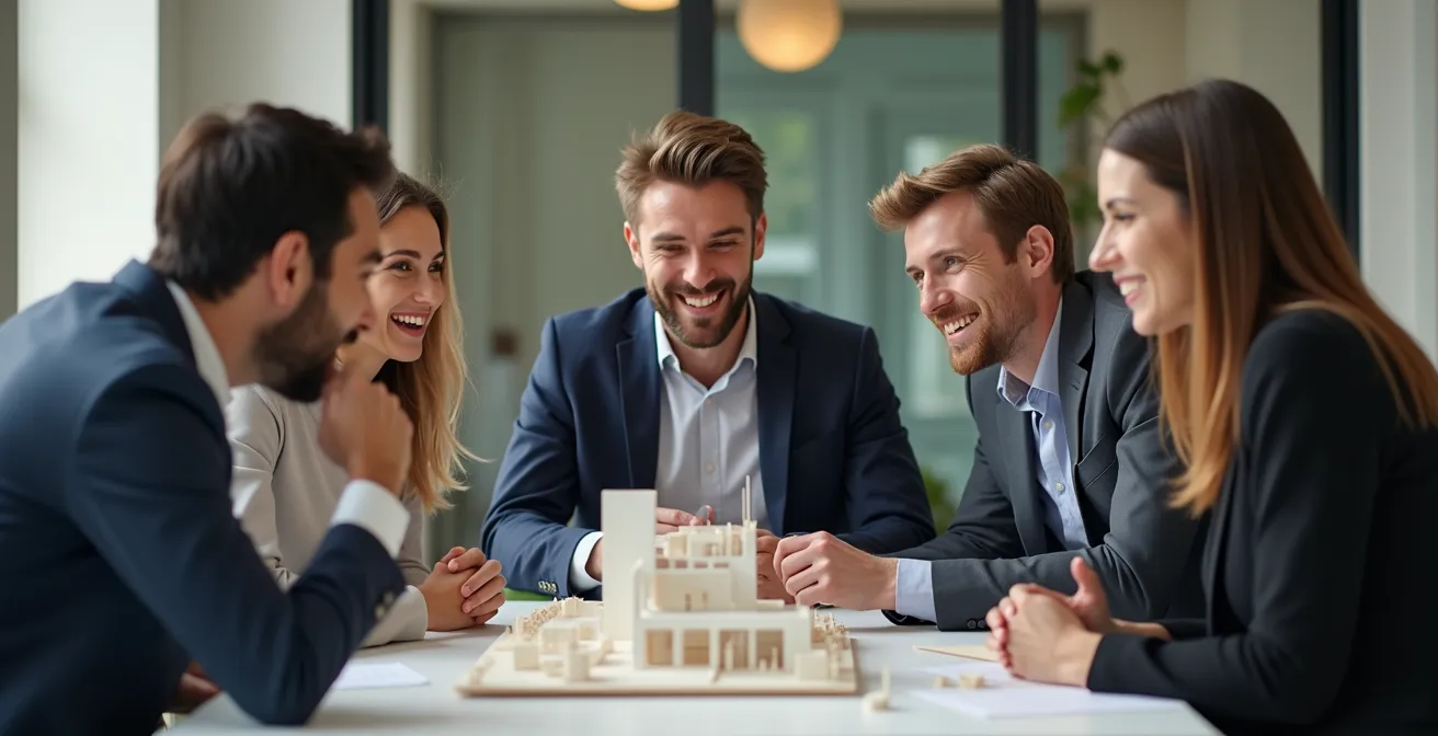 Diverse zakenmensen in gesprek tijdens professionele bijeenkomst