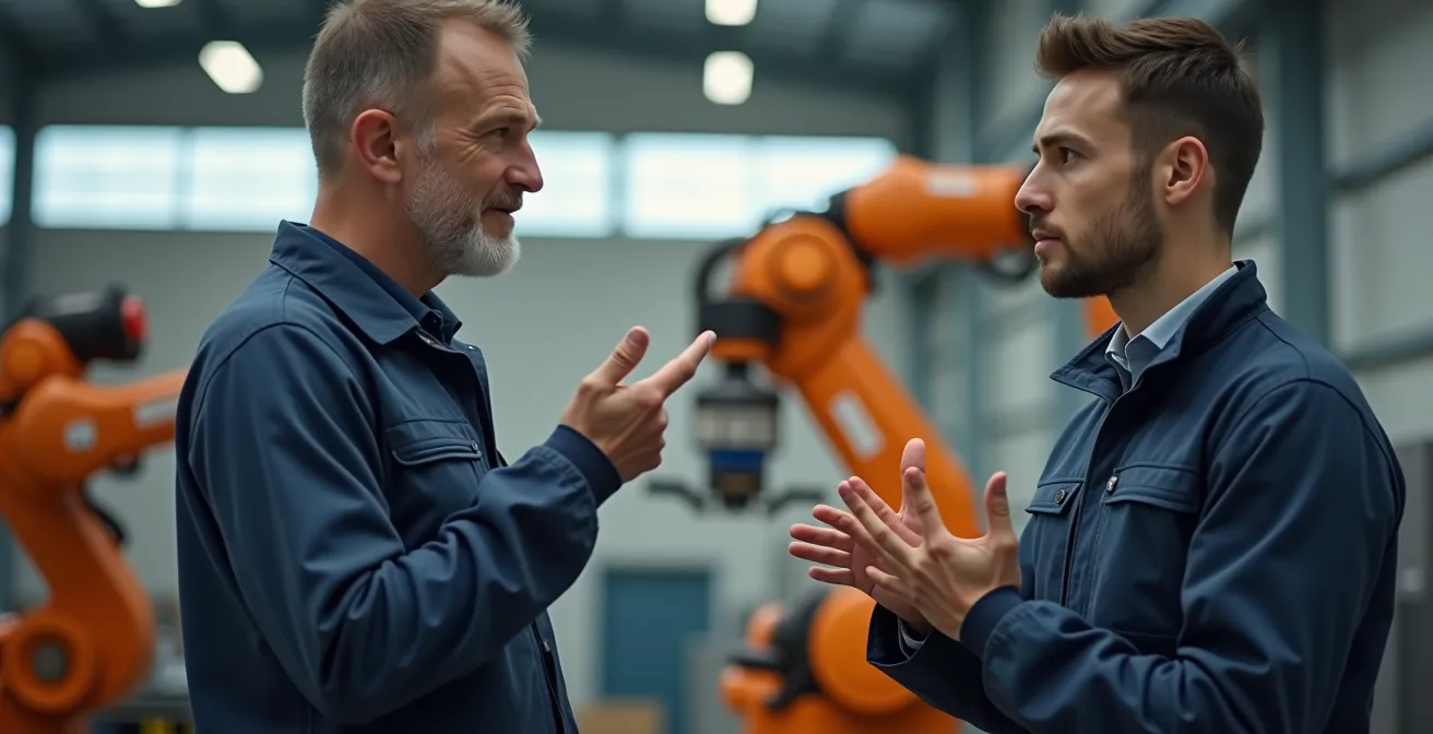 Operator krijgt training voor samenwerking met collaboratieve robot