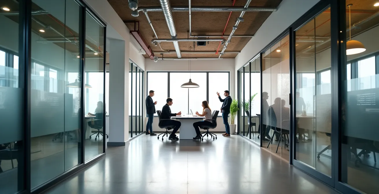 Moderne co-working ruimte met startups in Belgisch accelerator programma